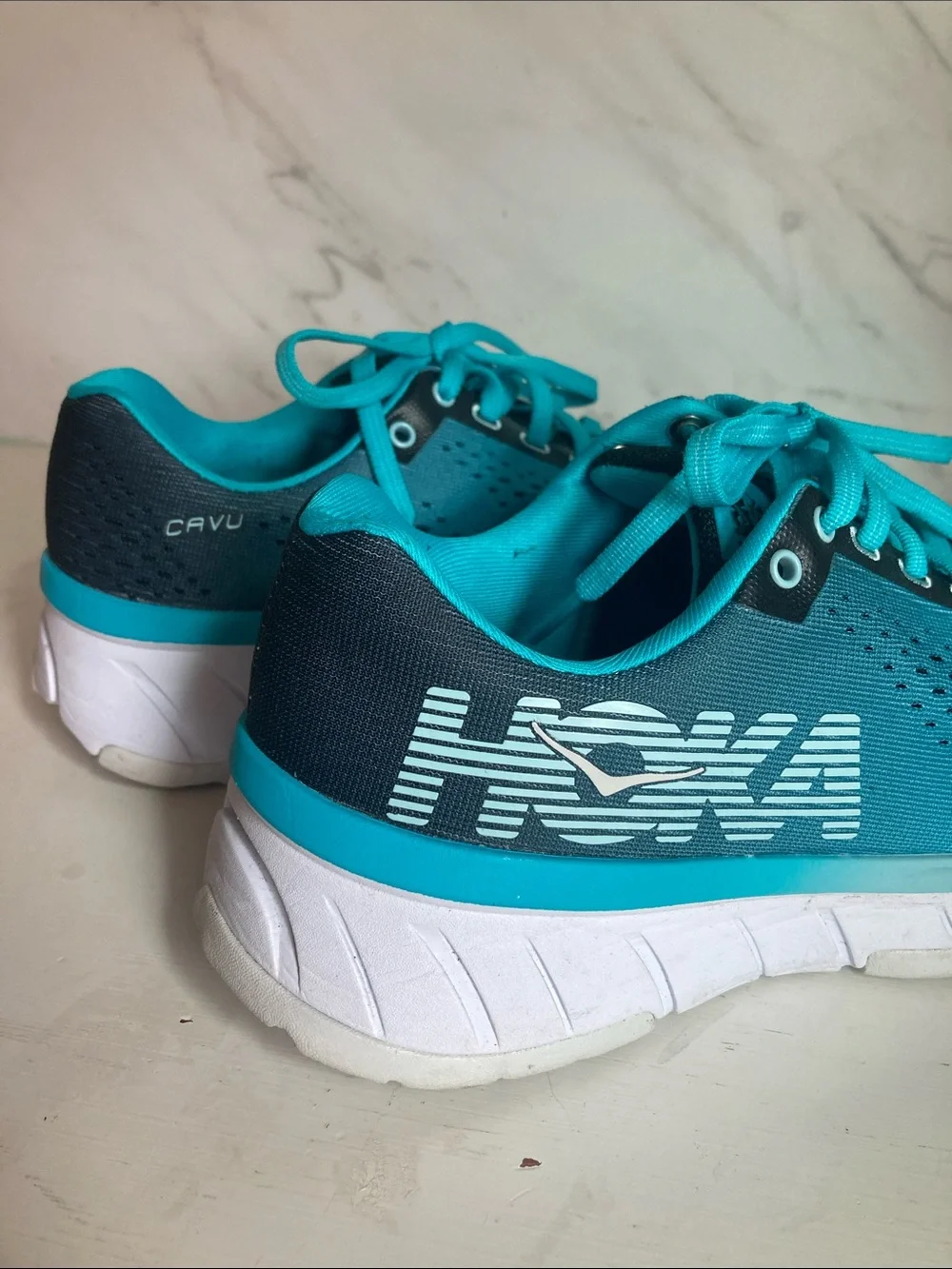 Hoka Women's Teal and Navy Athletic Running Shoes